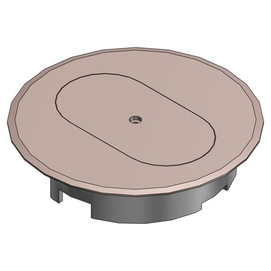 Cover for Round Floor Box, Diameter 5.69 Inches, Color Taupe, Non-Metallic, For use with Duplex Devices