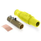17 Series Female Complete Plug, Detachable, Cam-Type Connector, Industrial Grade, Double Set Screw, Taper Nose, Cable Range- 350-500MCM, 690 Amp - Yellow