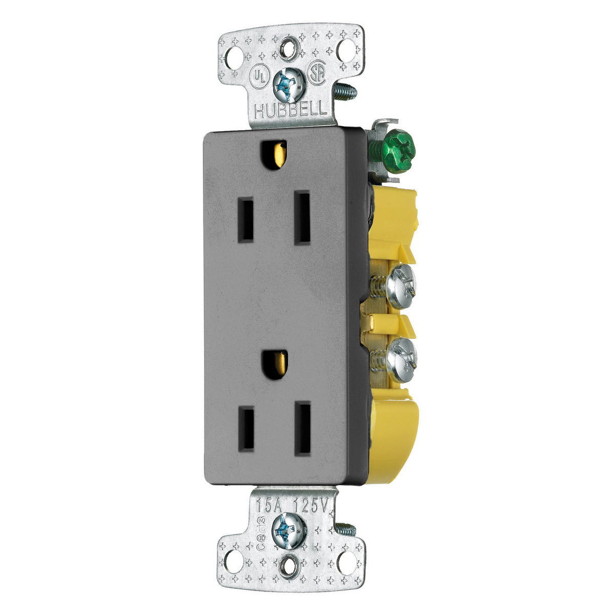 tradeSELECT Straight Blade Residential Grade, Decorator Duplex, 15A 125V, 2-Pole 3-Wire Grounding, 5-15R