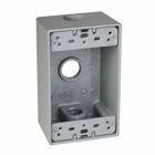 1-Gang 3 Hole 1/2 in. Outlet Box - Silver