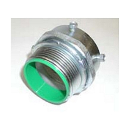Connector, Set Screw, Made in the USA Steel, Insulated Throat, Size 1 1/2 Inch. Rated 105 Degree C