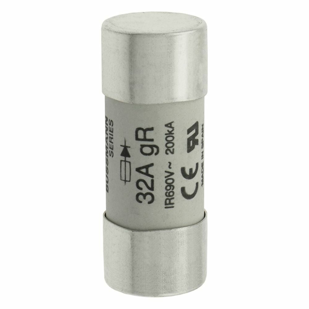 Eaton Bussmann series FWP high speed fuse, 690V, 32A, 200 kAIC, Non Indicating, High speed fuse, Ferrule end X ferrule end - FWP-32G22F