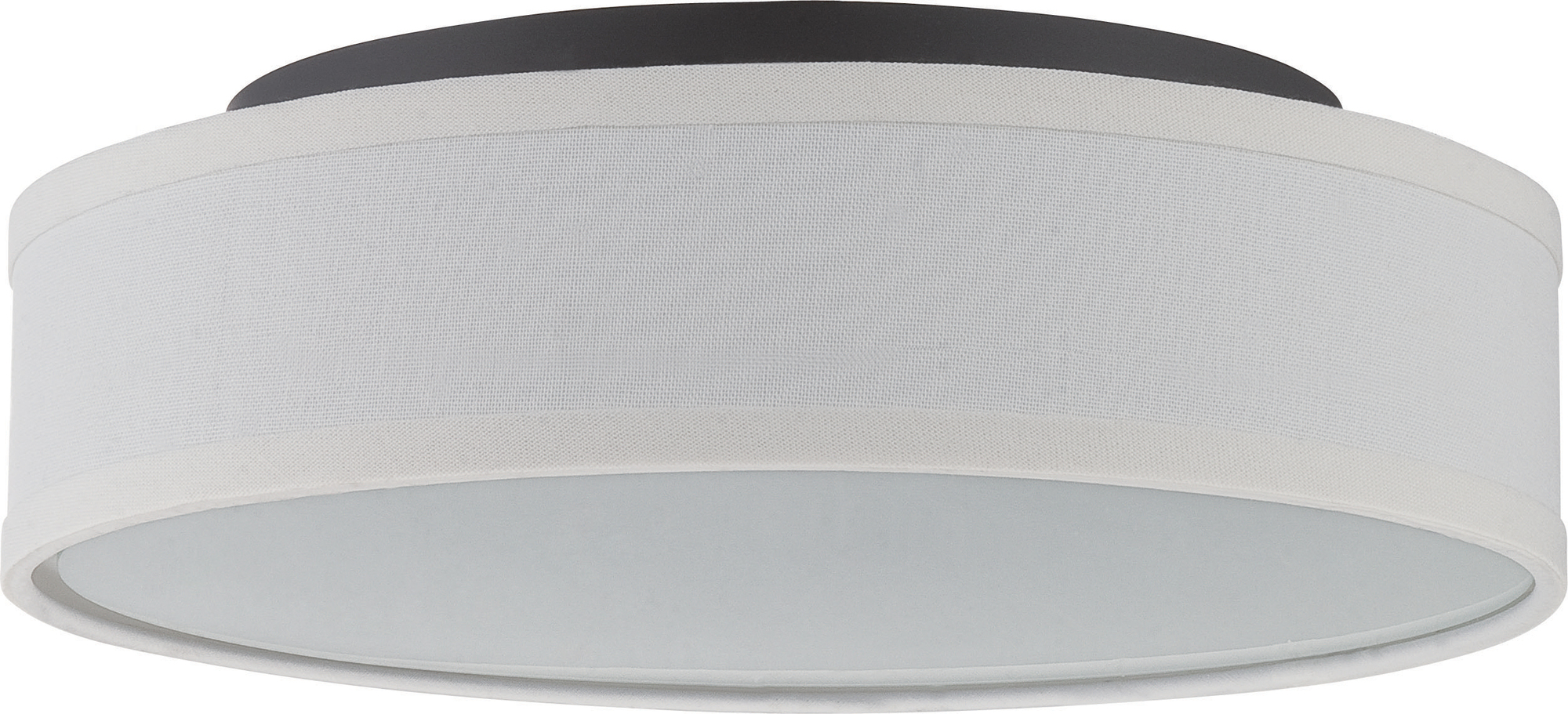 HEATHER - LED FLUSH FIXTURE WITH WHITE LINEN SHADE. AB