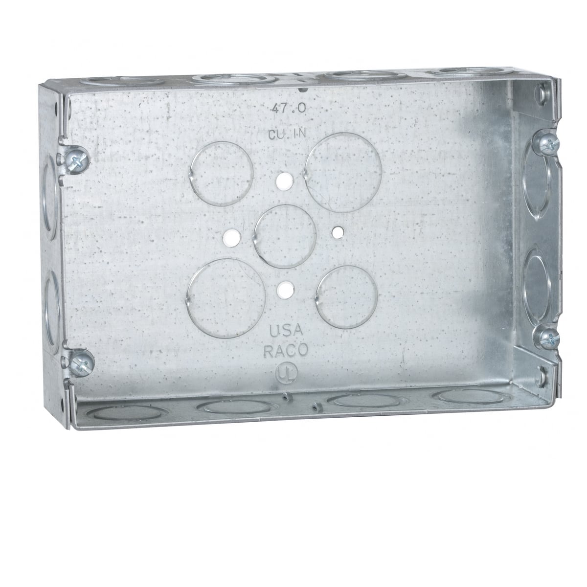 Gang Boxes, 1-5/8 In. Deep - Welded with Conduit KO's, 2-Gang