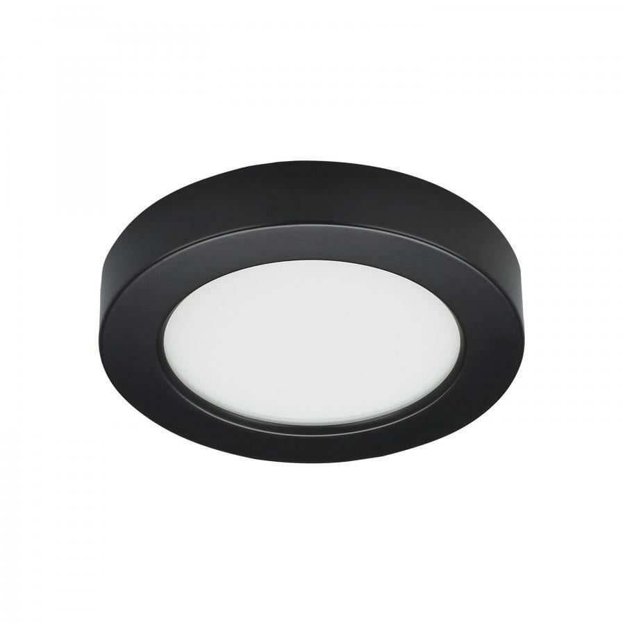 10.5 Watt - 5.5" Flush Mount LED Fixture - 3000K - Round Shape - Black Finish - 120 Volts