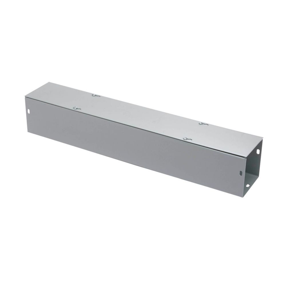 wiring trough, 2.5" height, 24" length, 2.5" width, G NK wireway, Thru holes, No knockouts, Screw cover, NEMA 1, Steel, Plated screws, ANSI 61 gray, 16 gauge
