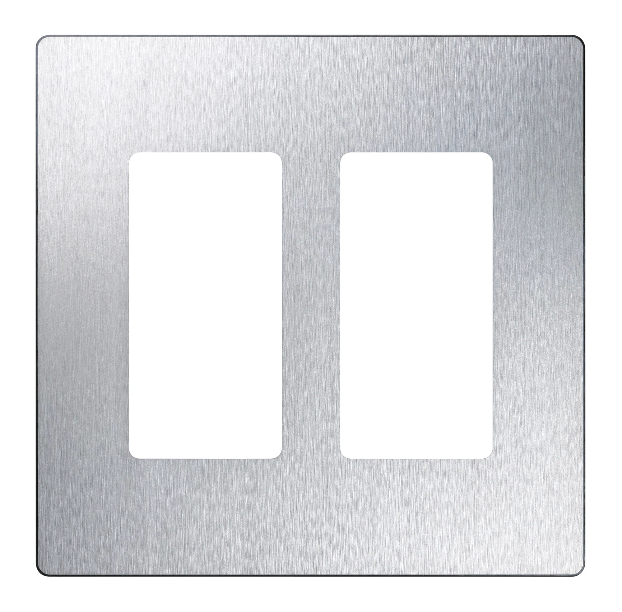 Claro Wallplate Stainless Steel, Two-gang