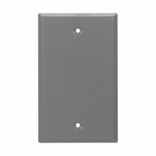 Eaton Crouse-Hinds series weatherproof blank outlet cover, White, Steel, Single-gang