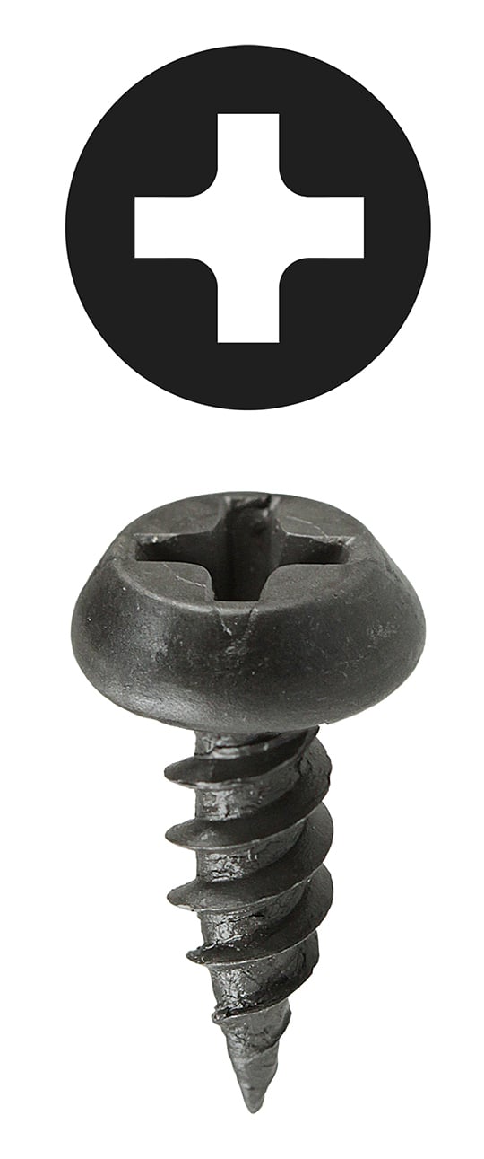 FT6716 Framer Screw, #6, 7/16 in OAL, Pan Head, Phillips Drive, Steel, Black Oxide