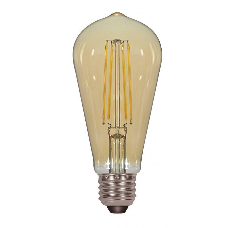 LED Filament, Designation: 4.5W ST19 Filalment LED - Amber - Medium Base - 2200K - 120V