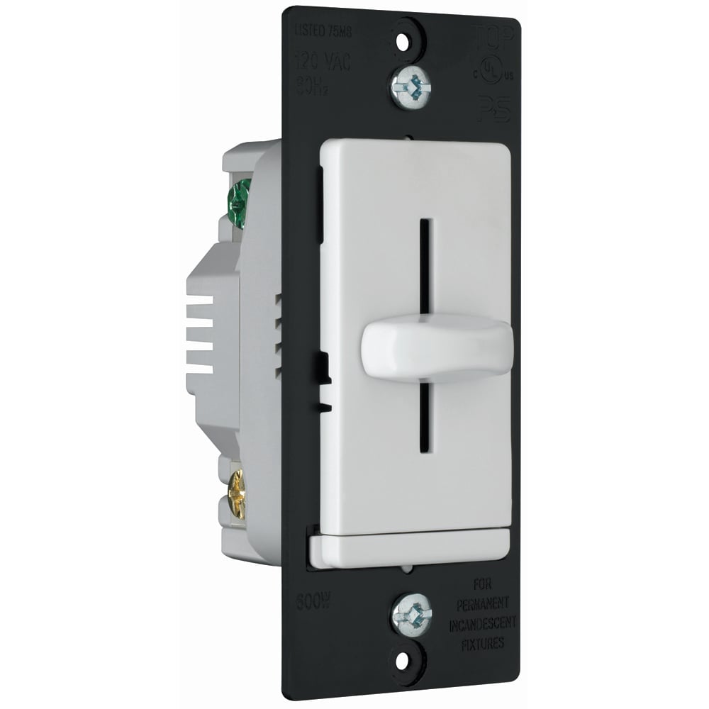 Incandescent Slide Dimmer, Non-Preset 600W, White