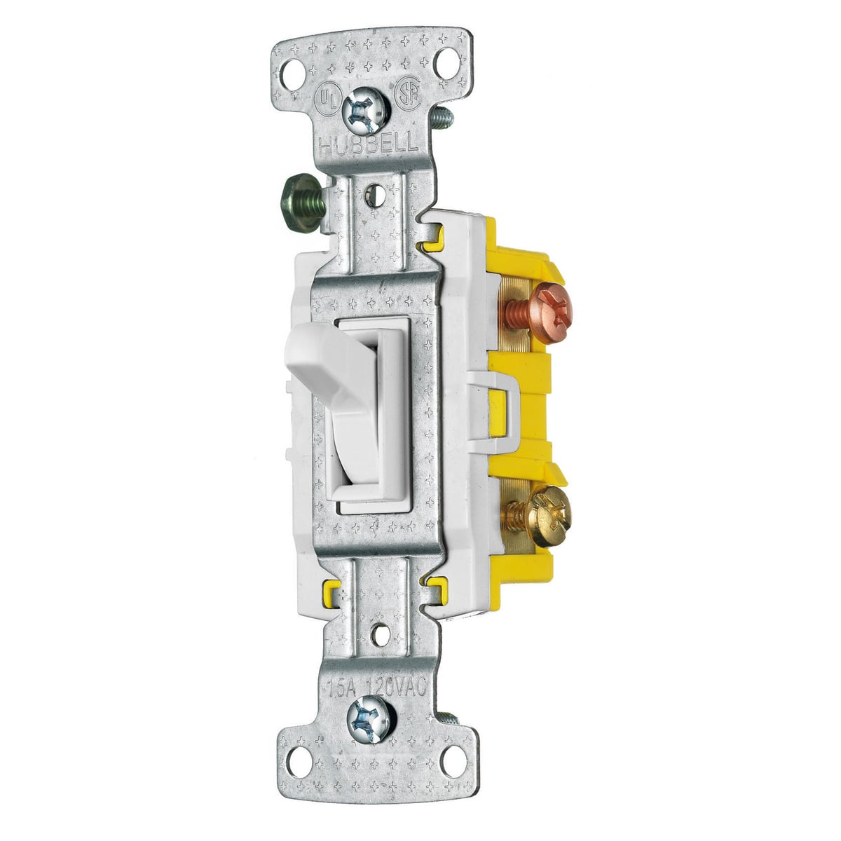 TradeSelect, Switches and Lighting Controls, Residential Grade, Toggle Switches, Three Way, 15A 120V AC, White