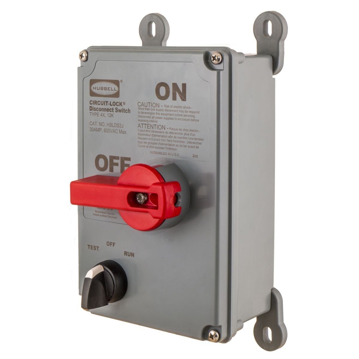 Disconnect Switches, 30A 600V AC,Unfused, With Jog, In NEMA 4X Enclosure