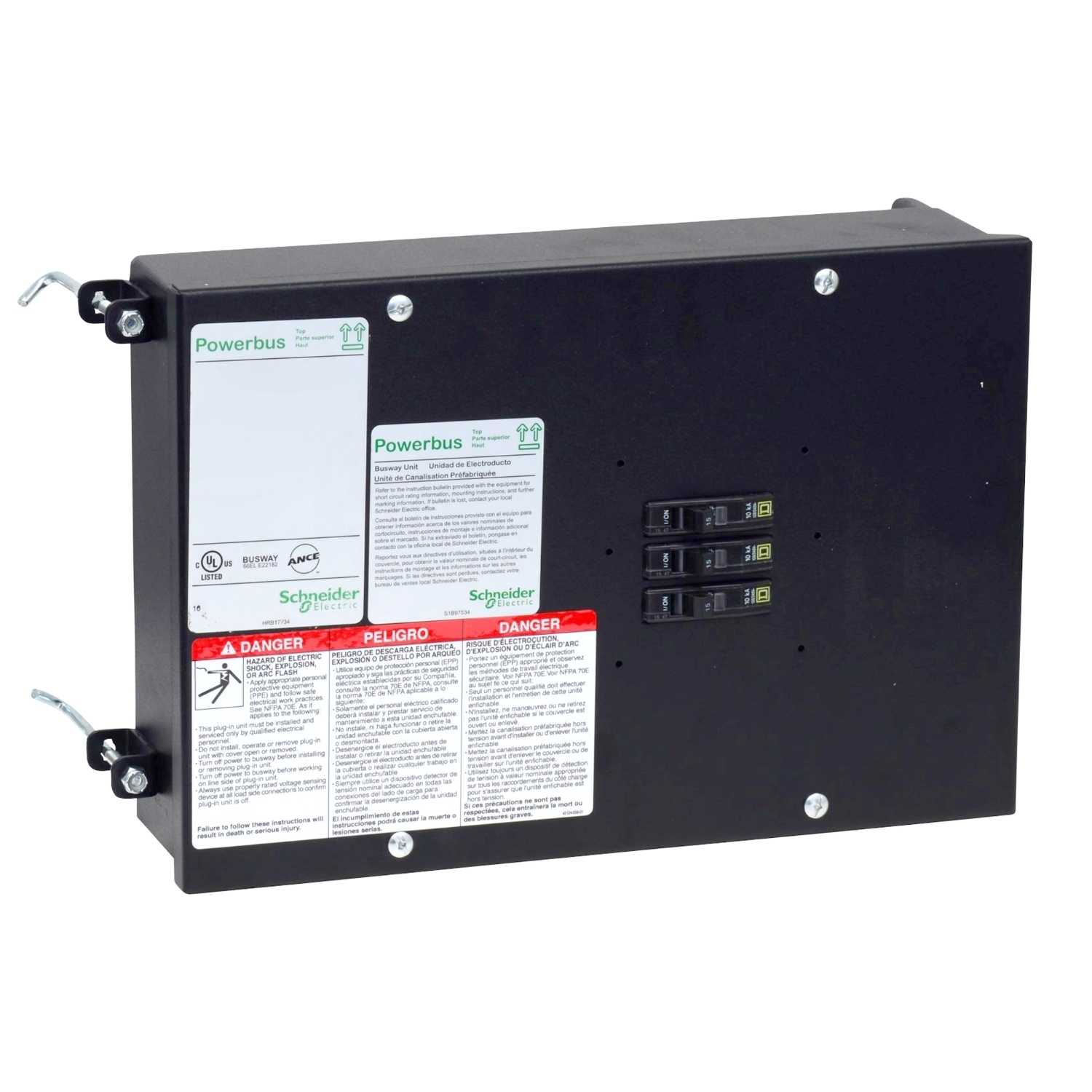 Plug-in unit, Powerbus 225 busway, 100A, 3 phase, for QO or QOB circuit breakers