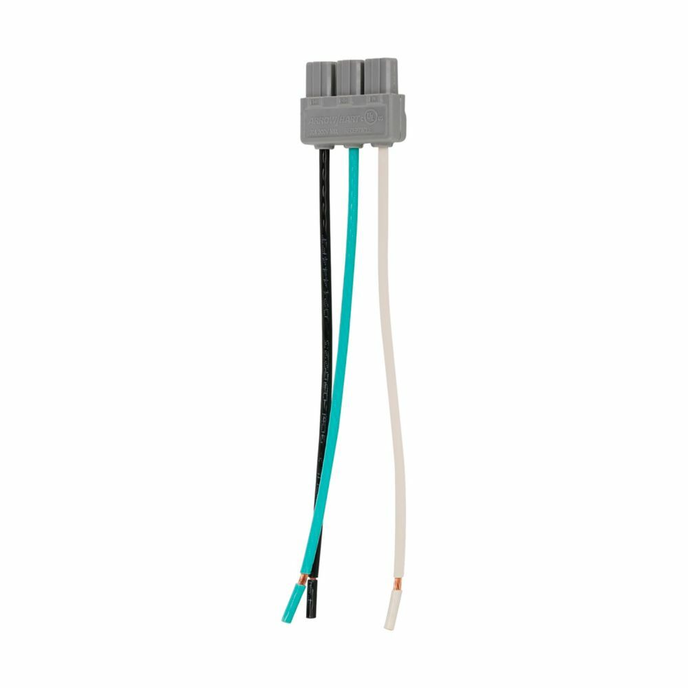 Eaton ArrowLink modular receptacle connector, Leaded Modular Receptacle Connector, 20 A, Gray, Polycarbonate, Two-pole, Three-wire, Single, Stranded Wire Leads, Modular, 125 V/AC, 14 -12 AWG, Stranded wire leads