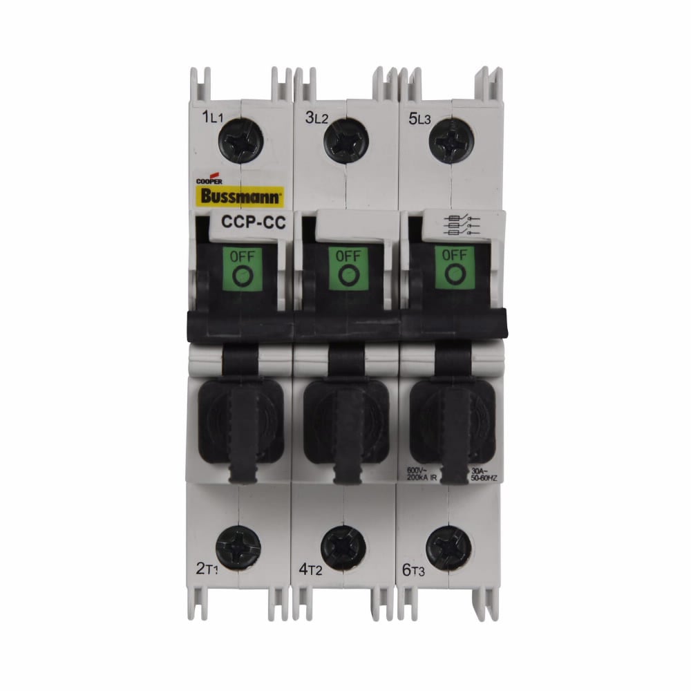 Eaton Bussmann series CCP UL98 fusible disconnect, 600 Vac, 125 Vdc, 30A, UL98 fusible disconnect, Three-pole, UL Midget