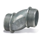Nipples, 3/4 Inch Offset, Conduit Size 1/2 Inch, Length 2.60 Inches, Opening Diameter 1.00 Inch, Die Cast Zinc