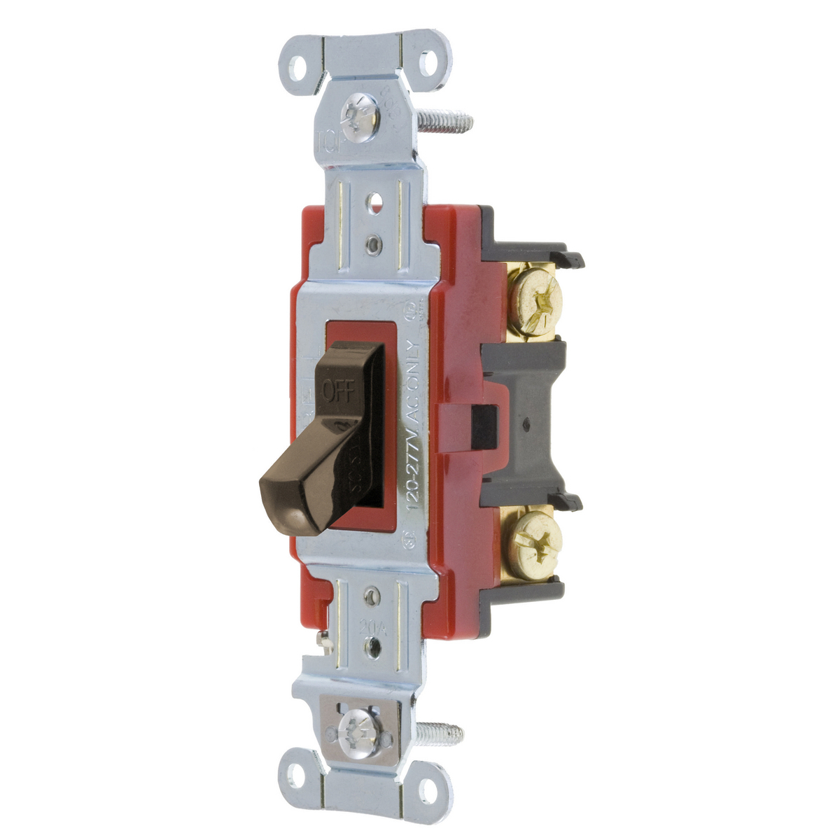 Switches and Lighting Controls, Hubbell- PRO Series, Toggle Switches, General Purpose AC, Double Pole, 20A 120/277V AC, Back and Side Wired, Brown