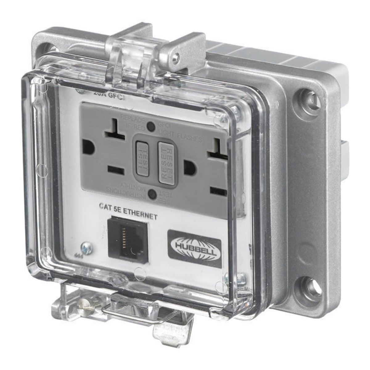 Signal and Control Products, Industrial Ethernet, NEMA 12/4 Enclosure, Cat 5e, 15A 125V, GFCI Receptacle