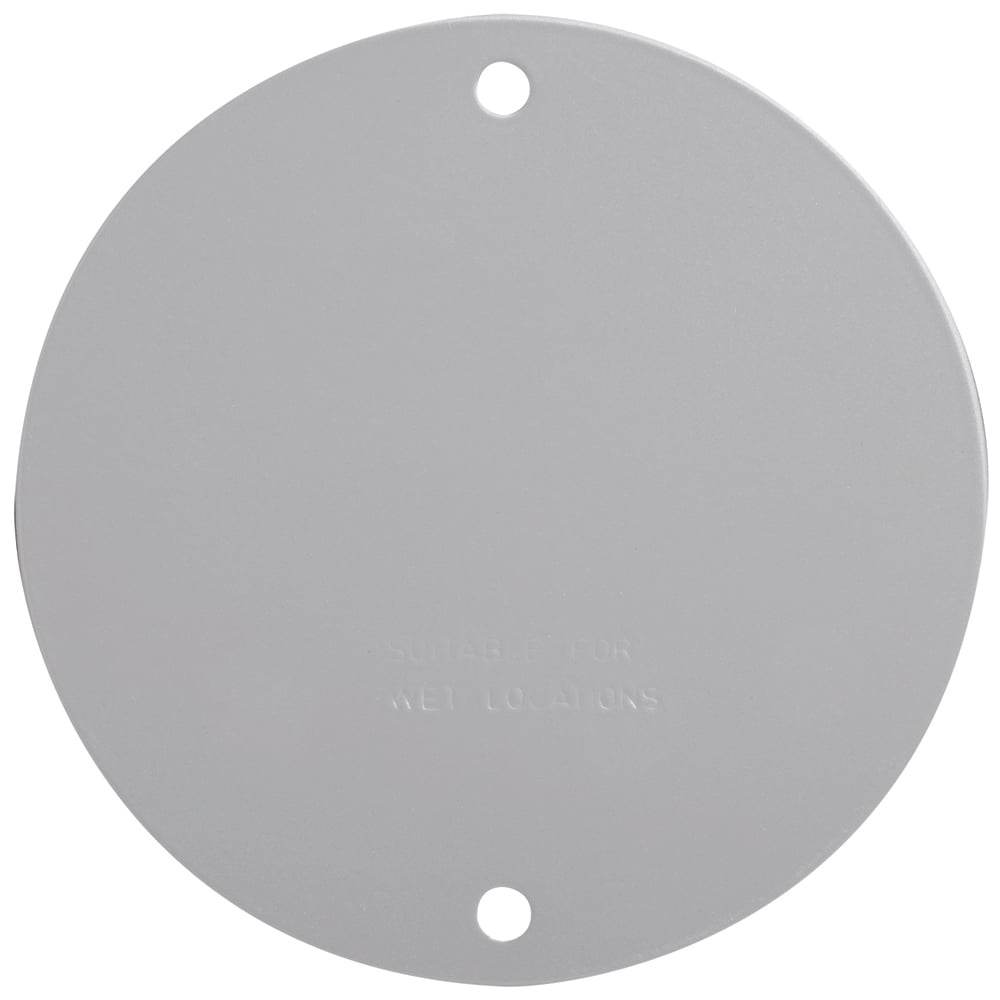 Weatherproof 4 RoundOutdoor Cluster Cover,Blank With Gasket and Screws, Gray