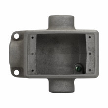 Eaton Crouse-Hinds series Condulet FD device box, Deep, Feraloy iron alloy, Single-gang, T shape, 1"