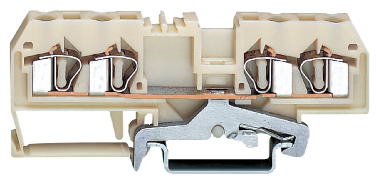 4-conductor shield terminal block; 4 mm; center marking; for DIN-rail 35 x 15 and 35 x 7.5; CAGE CLAMP; 4,00 mm; white