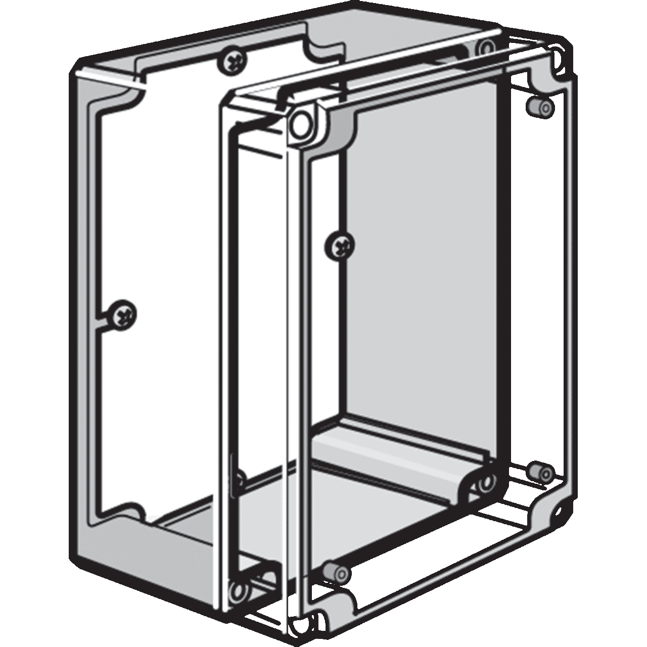 QLine D Panel Adjustable Depth, fits Enclosure 240x160mm, Plated, Mild Steel