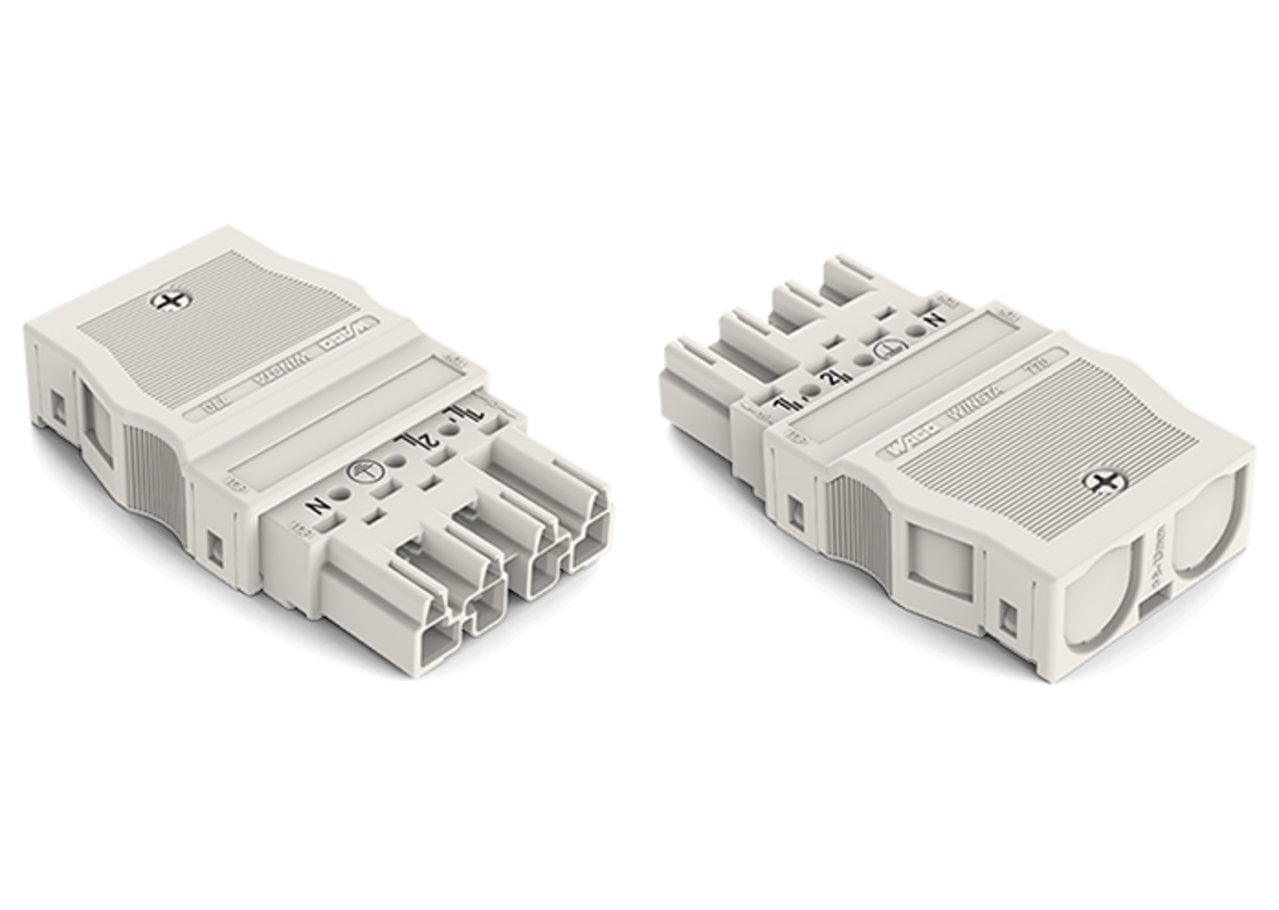 Plug; with strain relief housing; 4-pole; Cod. A; 4,00 mm; white