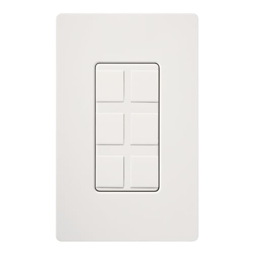 Claro 6-Port Frame, Gloss, field customizable in white
