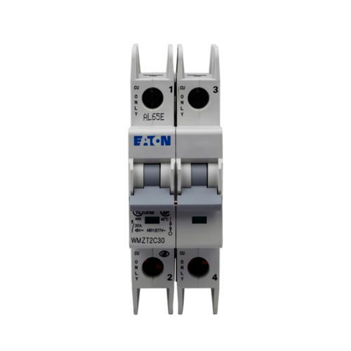 UL 489 WMZT DIN Rail Miniature Circuit Breaker, 10 kAIC at 480/277V, Two-pole, C Curve, 30A, Standard box terminals