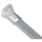 Releasable Cable Tie, Natural Polyamide (Nylon 6.6) for Temperatures up to 85 Degrees Celsius (185 F) for Indoor Applications, Length of 302mm (11.89 Inches), Width of 7.6mm (0.3 Inch), Thickness of 1.5mm (0.06 Inch), Tensile Strength Rating of 222 Newtons (50 Pounds)