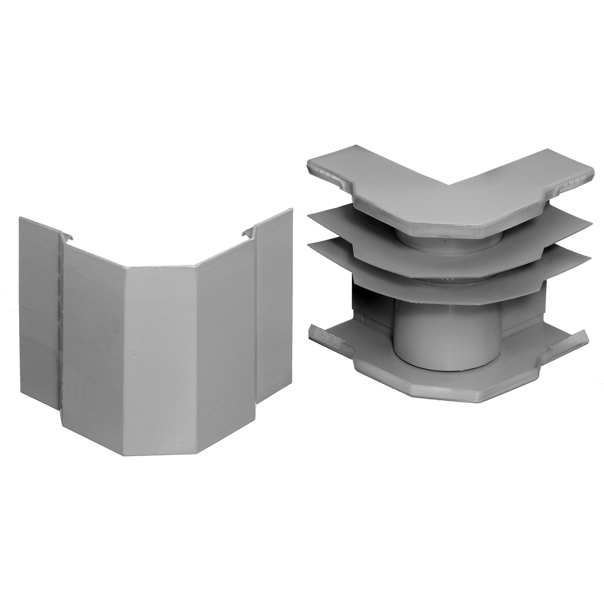 Hubbell Wiring Device Kellems, Metal Raceway, Divided Large RadiusExternal Elbow, HBL4750 Series, Gray