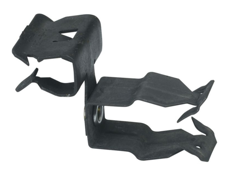 BP-16-E-5-8 Push Style Conduit to Beam Fastener, 1 in, 3/4 in Conduit, 5/16 to 1/2 in THK Flange, 15 lb Load, High Carbon Steel, Zinc Phosphate