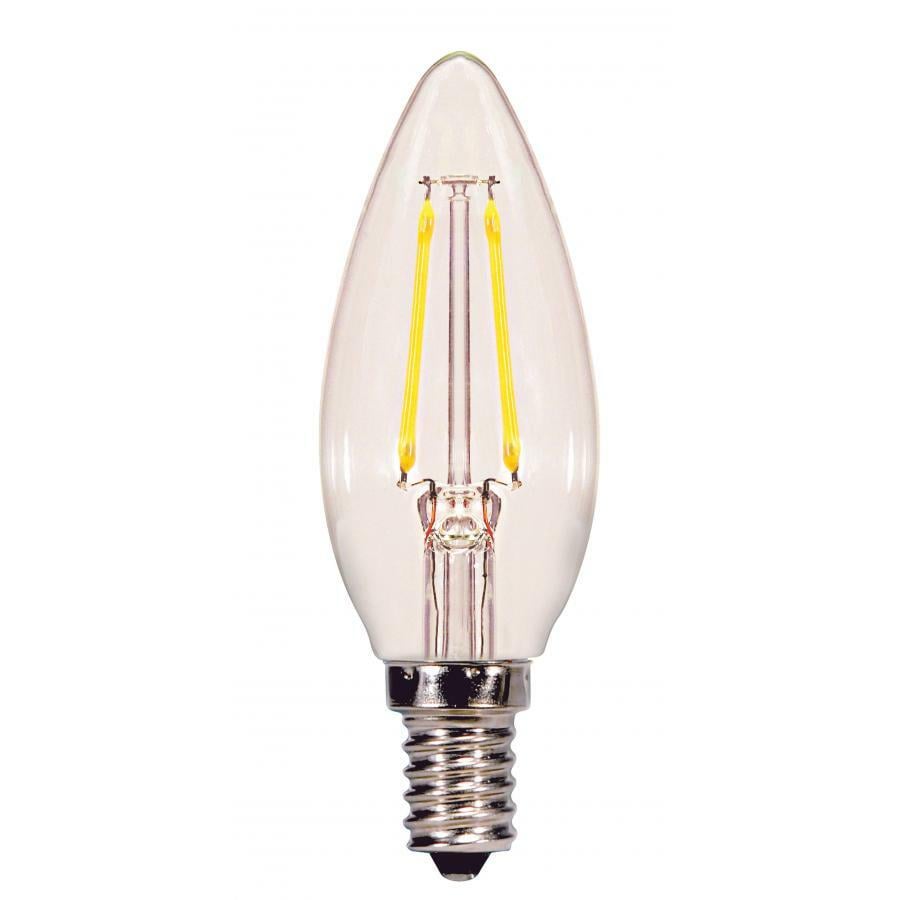 2.5 Watt B11 LED Lamp - Clear - Candelabra Base - 2700K - 180 Lumens - 120 Volts - Carded