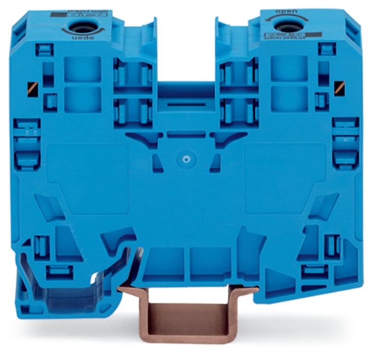 2-conductor through terminal block; 35 mm; lateral marker slots; only for DIN 35 x 15 rail; POWER CAGE CLAMP; 35,00 mm; blue