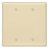 2-Gang No Device Blank Wallplate, Midway Size, Ivory