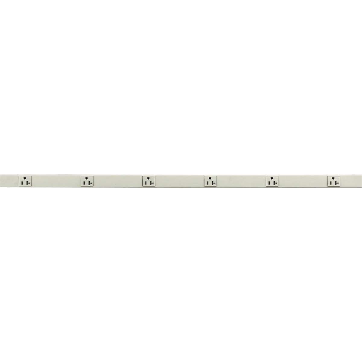 Metal PlugTrak, 20A 125V, 1 Circuit, 6 Receptacle, 3' Length, Ivory