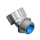 1/2 Inch 45 Degree Steel Insulated Liquidtight Connector With ISO Metric Thread and Chromate Finish, Thread Size 20