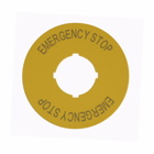 Eaton M22 pushbutton legend plate, M22 Modular Pushbutton Legend Plate, Complete, 22.5 mm, Button: Yellow, Inscription: EMERGENCY-STOP (top and bottom)/ GB99, IP66, NEMA 4X, 13