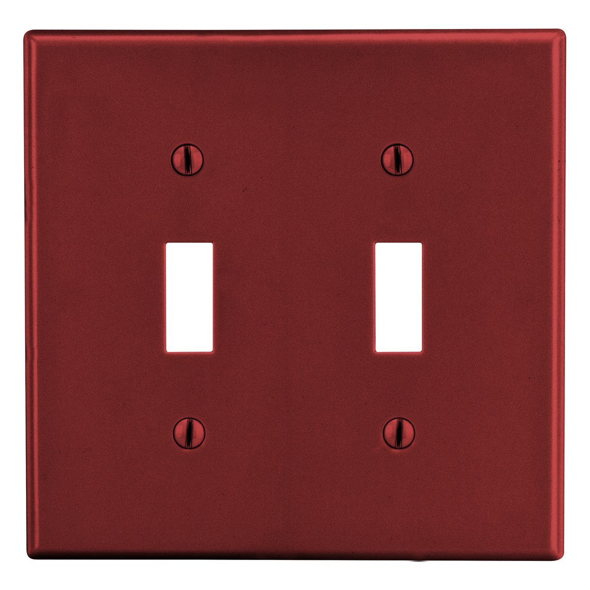 Wallplate, Mid-Size 2-G, 2) Toggle, Red