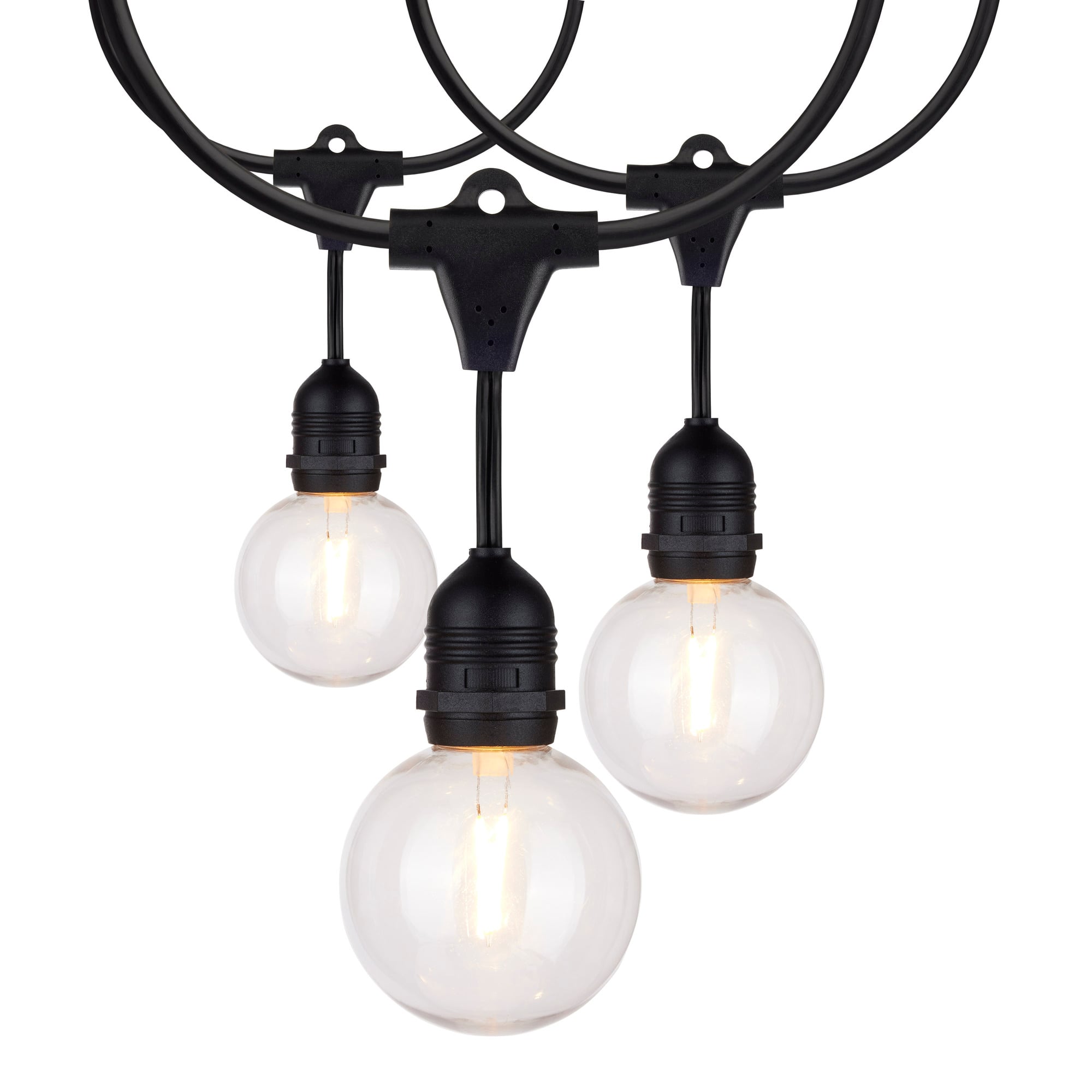24-Foot LED String Light Fixture with 12-G25 Lamps - 2000K - 120 Volts