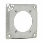 Eaton Crouse-Hinds series Square Surface Cover, 4", Raised surface, Steel, For one 30-50 amp receptacle 2-9/64" diameter, 5.5 cubic inch capacity