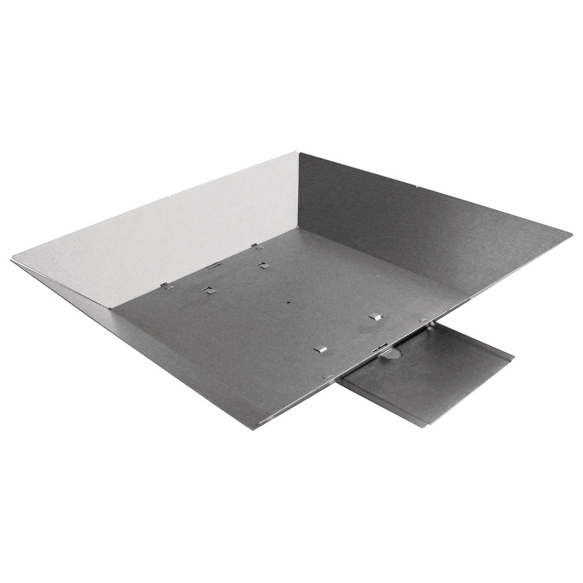 Concrete Floorboxes, Recessed, Galvanized Stamped Steel Box, On-grade Barrier, 15.75" Square, 4.00" Deep