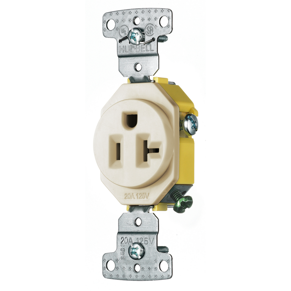 tradeSELECT Straight Blade Residential Grade, Single, 20A 125V, 2-Pole 3-Wire Grounding, 5-20R, Self Grounding