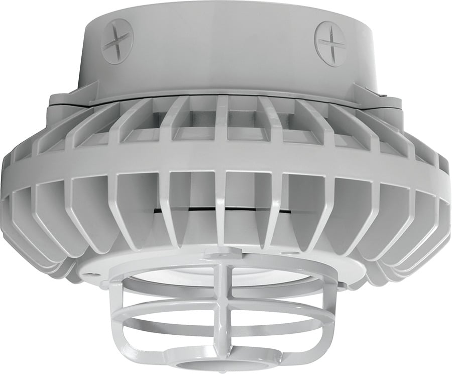 Hazardous Lighting 6540 Lumens Hazxled 80W Clear Flat Lens Die Cast Guard Gray