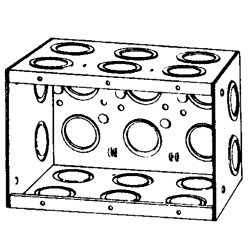 Features:With 1/2 And 3/4 IN Concentric Conduit Knockouts, Standard:UL E18095, Number Of Outlet:22, Material:Steel, Size:5.4375 X 3.5 X 3.75IN, Cubic Capacity:66CI
