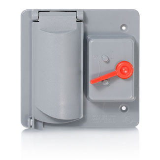 2-Gang Weatherproof Cover for GFCI Receptacle and Switch, Plastic Enclosure, Flat Lid, Includes Weatherproof Cover, Weatherproof Gasket and Mounting Screws, 2-Year Limited Warranty - Gray