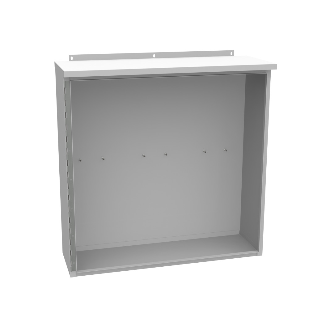 36x11x36 Hinge Cover Type 3R UL LIsted Steel No Knockouts ANSI Gray Continuous Hinge Slotted Quarter Turn Latch Padlocking Wing Handle Weld Studs in Back Door Stiffener Ground Stud