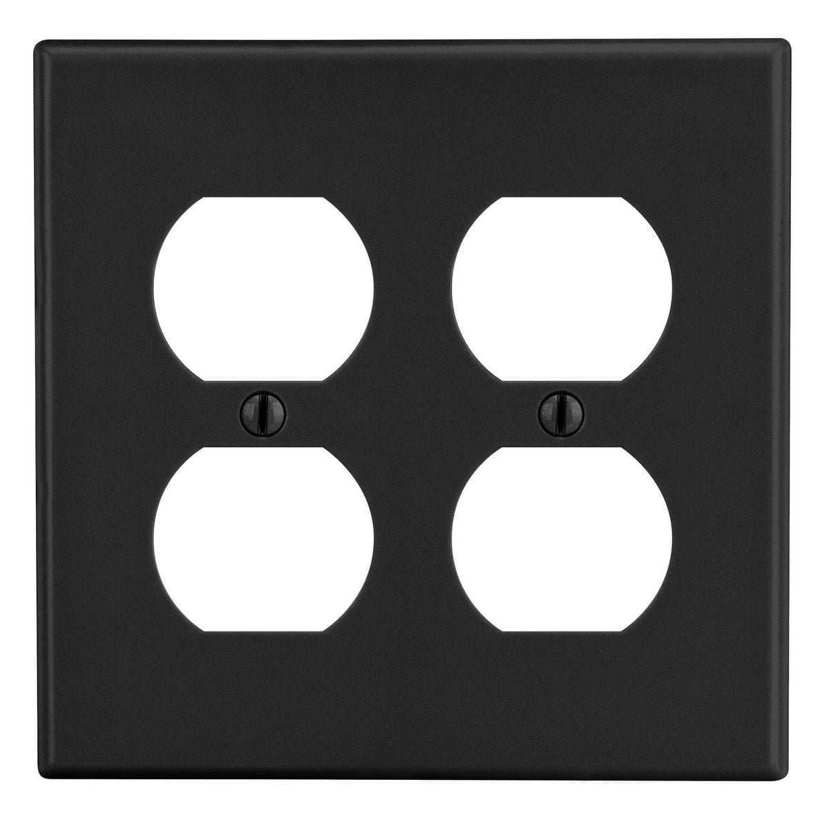 Wallplate, Mid-Size 2-Gang, 2) Duplex, Black
