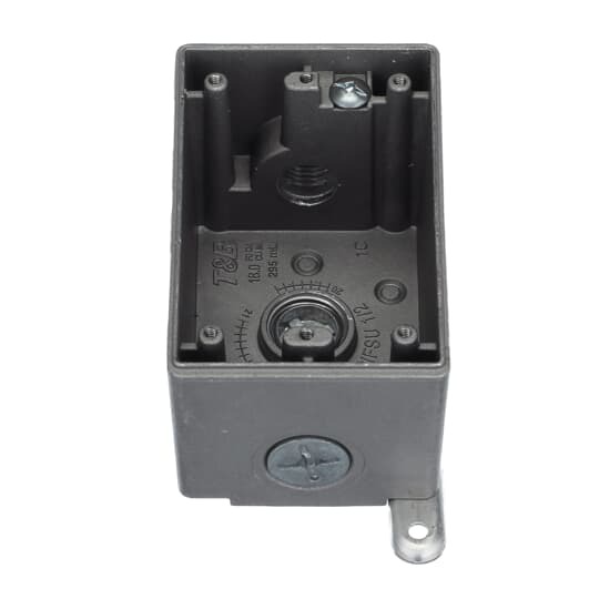 Universal FSU Box, 18.5 Cubic Inches, Length 4-5/16 Inches, Width 2-3/4 Inches, Depth 2-3/8 Inches, Hub Size 1/2 Inch, Aluminum, 2 Lugs